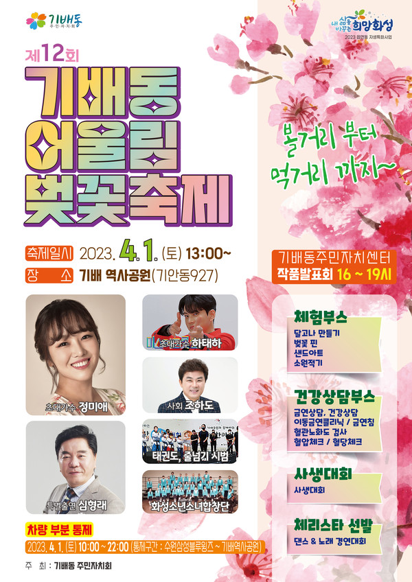 ▲ 화성시 기배동 어울림 벚꽃축제 홍보 포스터.