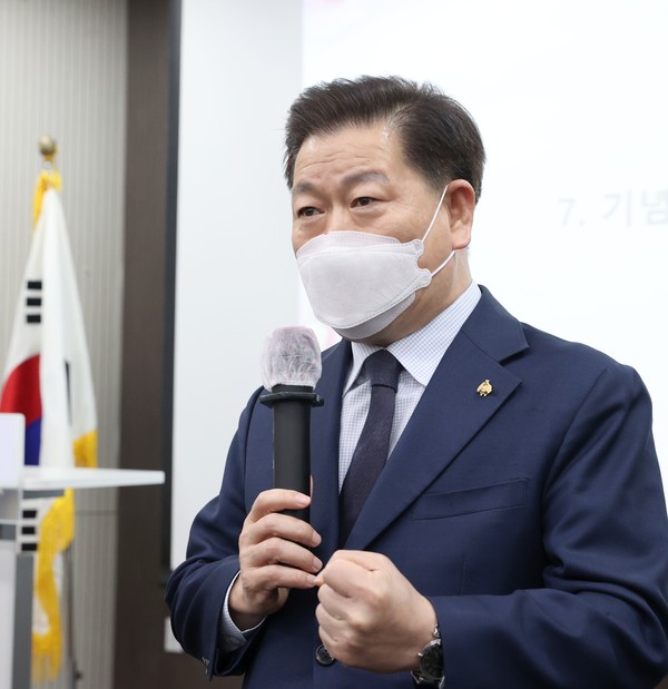 ▲ 제2회 광명시 독립유공자의 날 기념행사에 참석한 박승원 광명시장 모습.