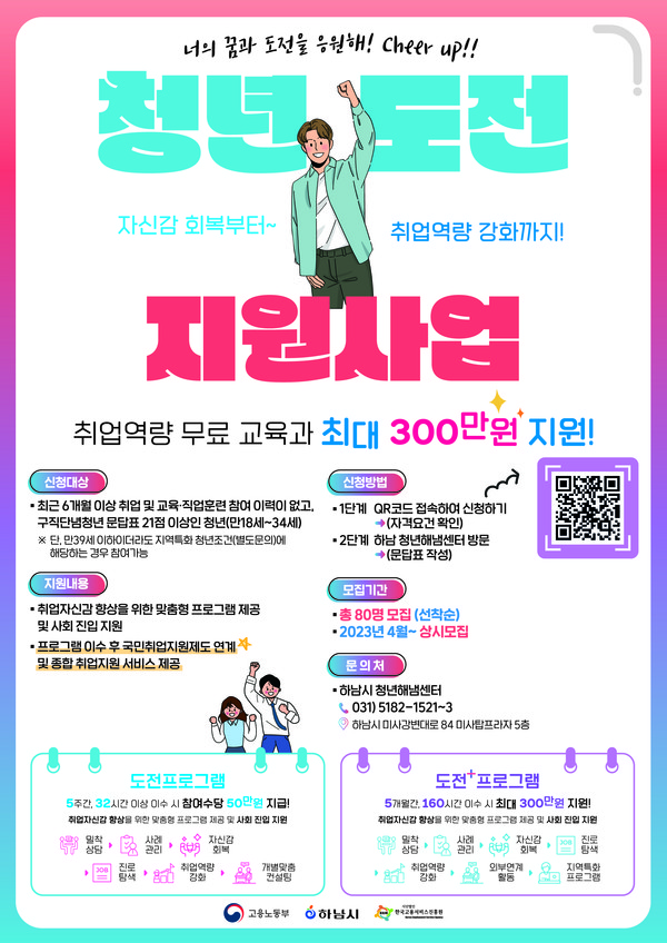 ▲ 하남시 청년도전 지원사업 포스터.