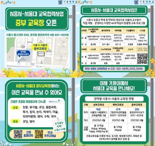 시흥시-서울대 교육협력사업 중부교육장 오픈