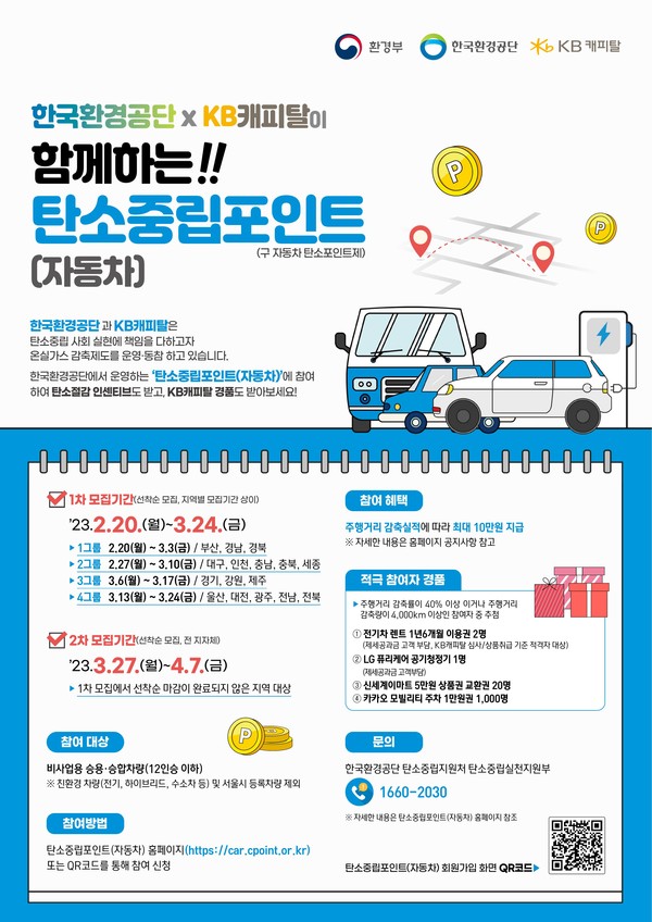 안산시 자동차 탄소중립포인트제 참여차량 474대 선착순 모집