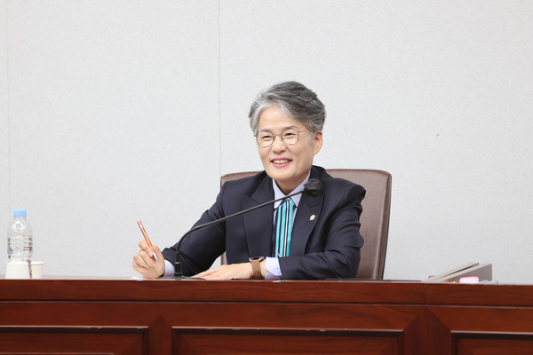 ▲ 청렴교육 참석한 송미희 의장.