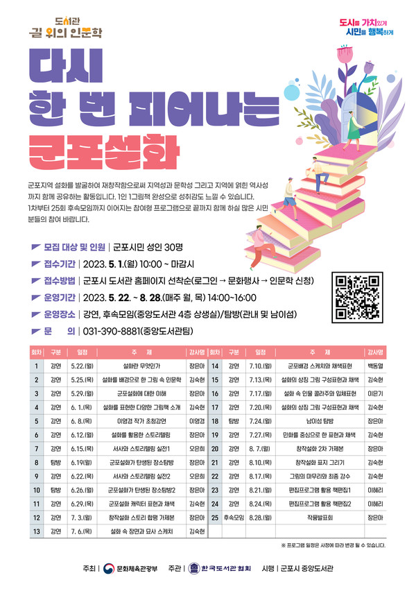 ▲ 군포시 도서관 길 위의 인문학 공모사업 포스터.