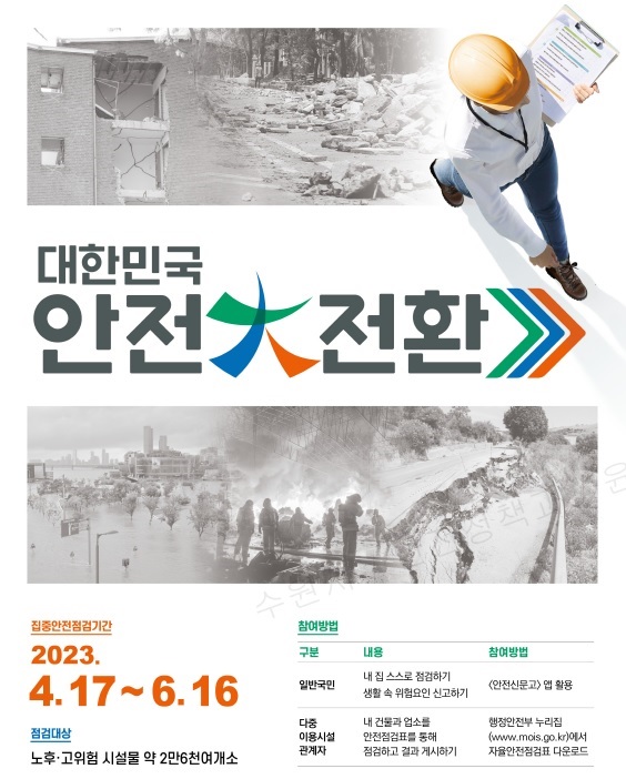 ▲ 대한민국 안전대전환 집중안전점검 실시 포스터.