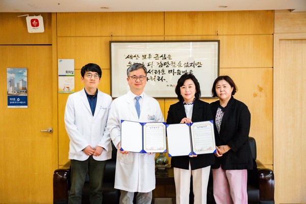 ▲ 미추홀구-인천사랑병원 전세 사기 피해자 집중 심리치료 위한 업무협약 체결 모습.