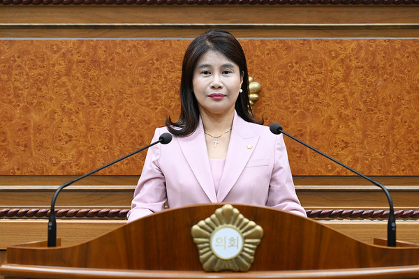 ▲ 김현채 의원 5분 발언 모습.