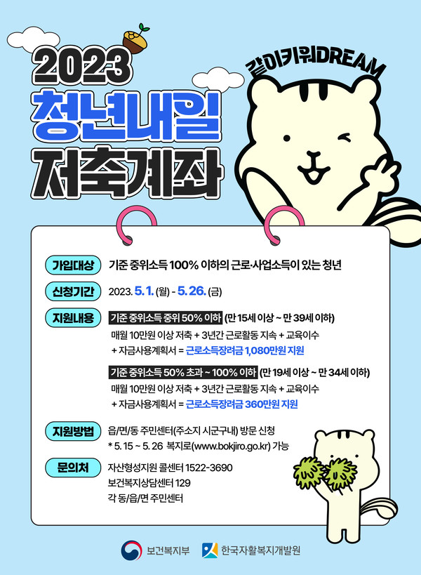 청년내일저축걔좌 홍보 포스터