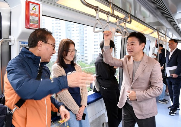 김동근 의정부시장, 출근시간대 의정부경전철 안전실태 점검