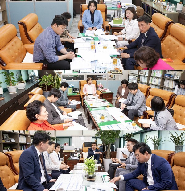 ▲ 간담회 갖는 상임위원회들.