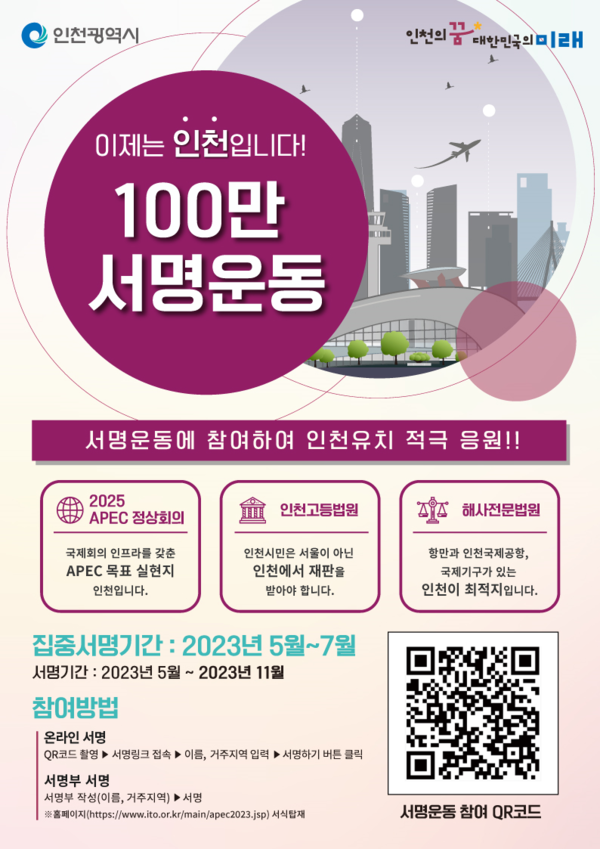 ▲ 인천시 서명운동 포스터.