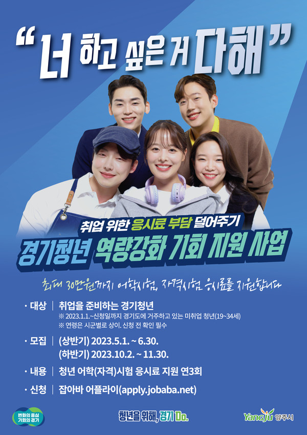 ▲ 경기청년 역량강화 기회 지원사업 포스터.