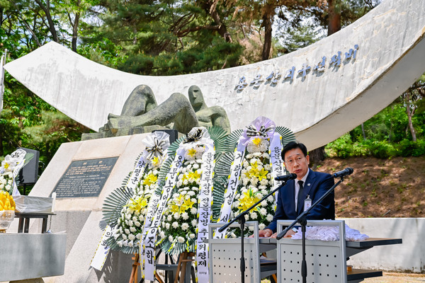 ▲ 양평군 용문산전투 전몰장병 추모위령제 봉행 모습.
