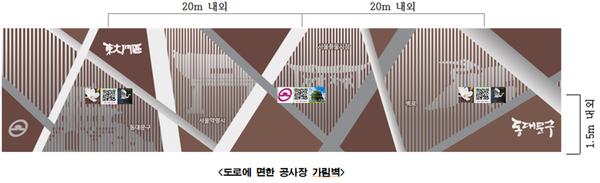 ▲ 도로에 면한 공사장 가림벽.