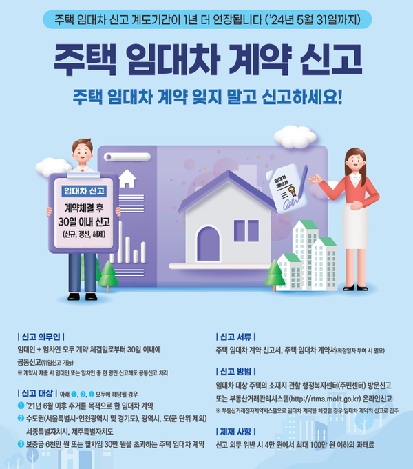 ▲ 군포시 주택임대차신고 안내물.