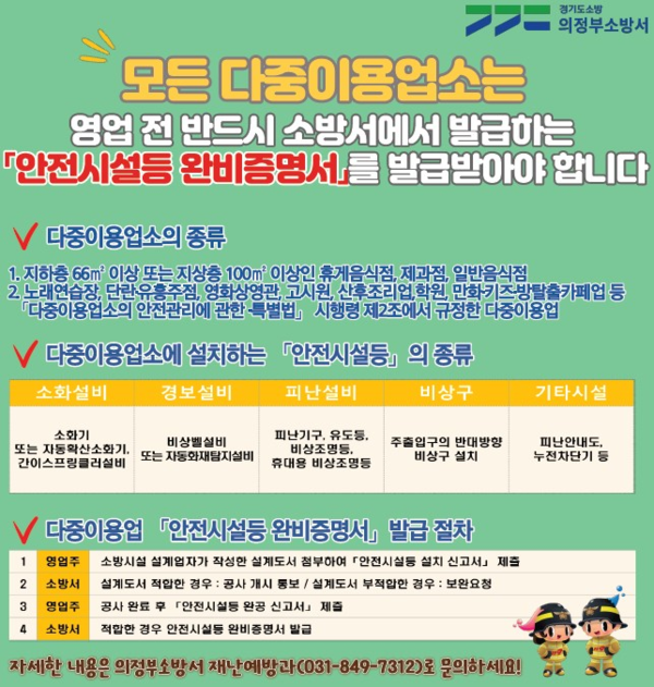 ▲ 다중이용업소 안전시설등 완공 장기 미신고 대상 안내물.