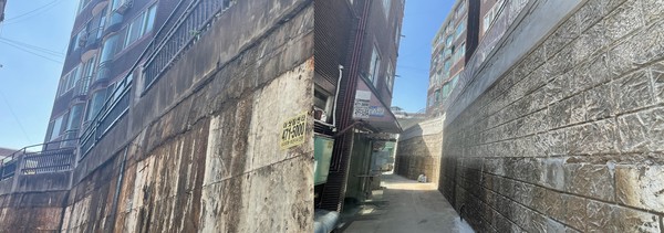 ▲ 남동구 옹벽 공사 전후 모습.