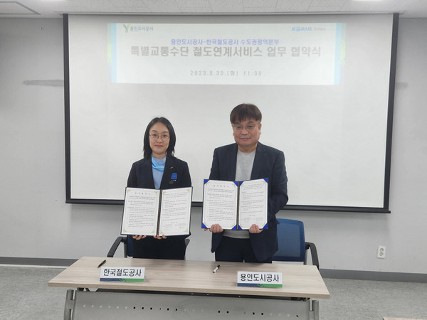 ▲ 용인도시공사-한국철도공사 업무협약식.