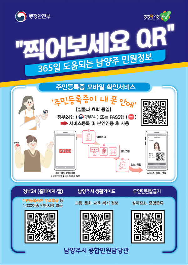 ▲ 남양주시 통합 QR 홍보물 포스터.