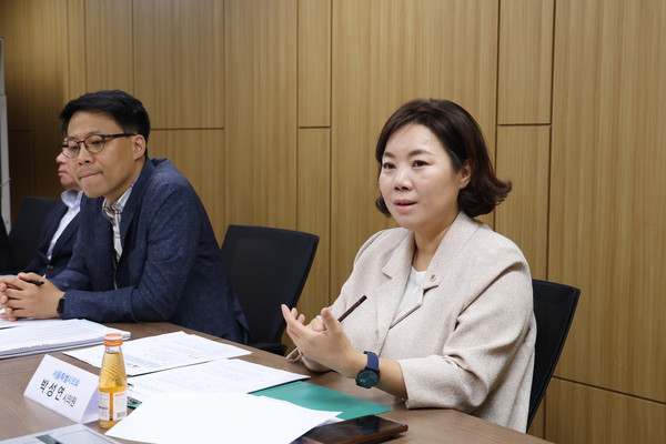 ▲ 박성연 서울시의원 간담회 진행 모습.