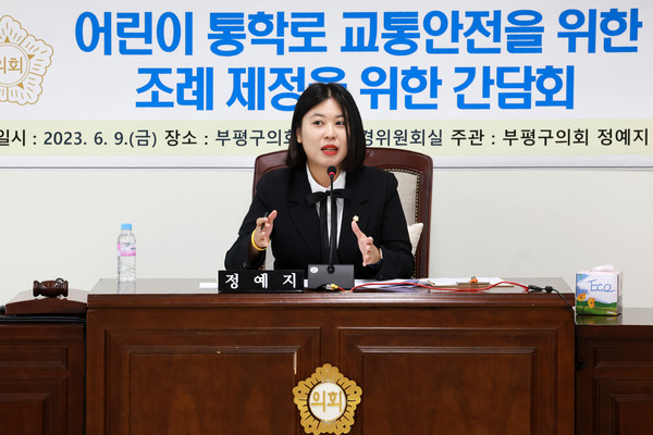 ▲ 간담회 진행하는 정예지 의원.