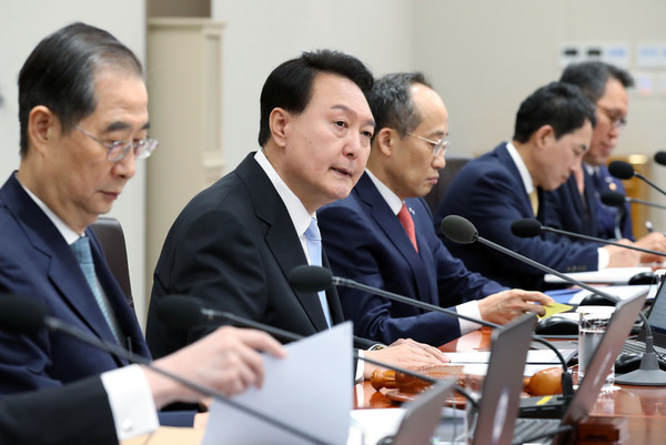 ▲ 윤석열 대통령이 국무회의를 주재하고 있다. /뉴시스