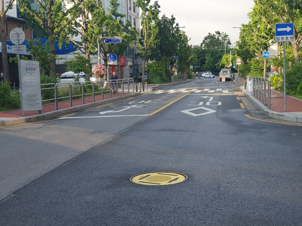 ▲ 하수암거 공사현장 공기순환시스템 도입 설치 완료 사진.