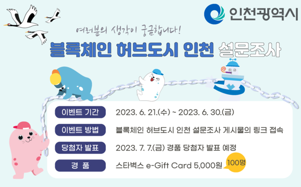 ▲ 인천시 설문조사 이벤트 홍보 배너 이미지.