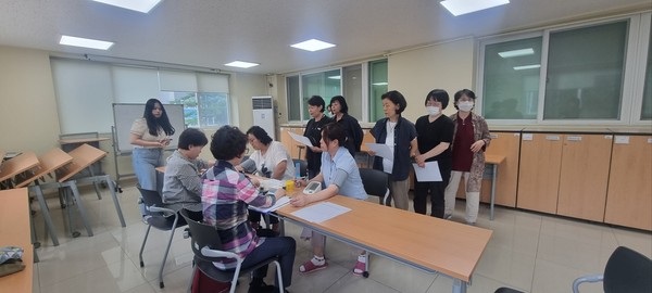 ▲ 남동구 폭염 예방수칙 교육 실시 모습.
