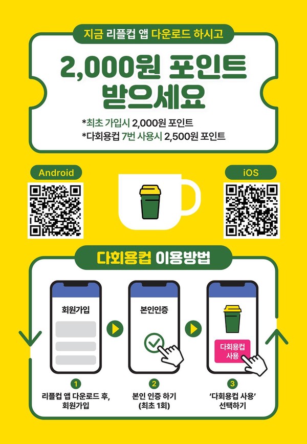 ▲ 인천 서구 다회용컵 선택·이용 서비스 포스터.