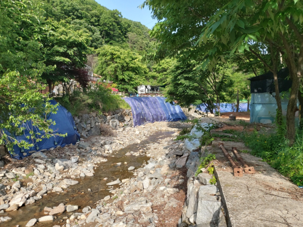▲ 여주시 수해복구사업 진행 모습.