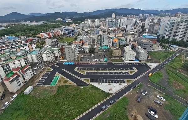 ▲ 황성동 공영주차장 완공 모습.