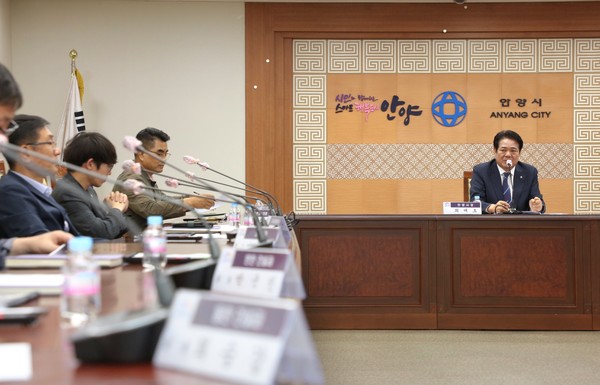 ▲ 안양시 스마트도시정보 플랫폼 구축 및 센터이전 착수보고회 개최 모습.