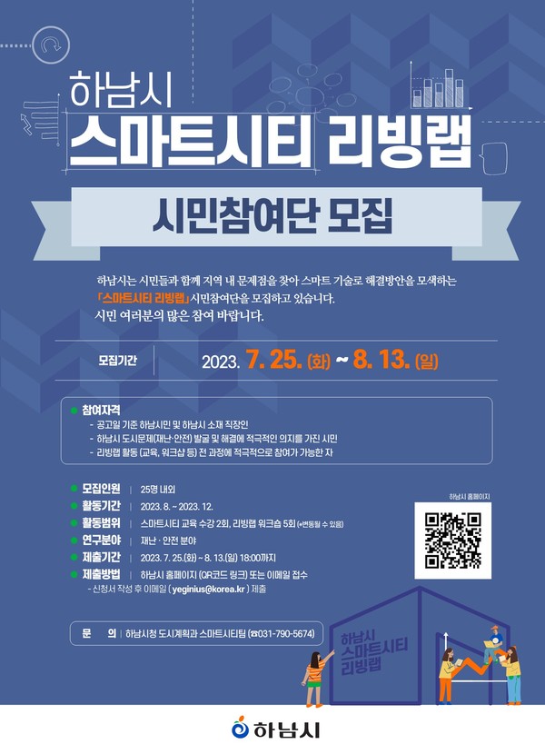 ▲ 하남시 스마트시티 리빙랩 시민참여단 모집 안내물.