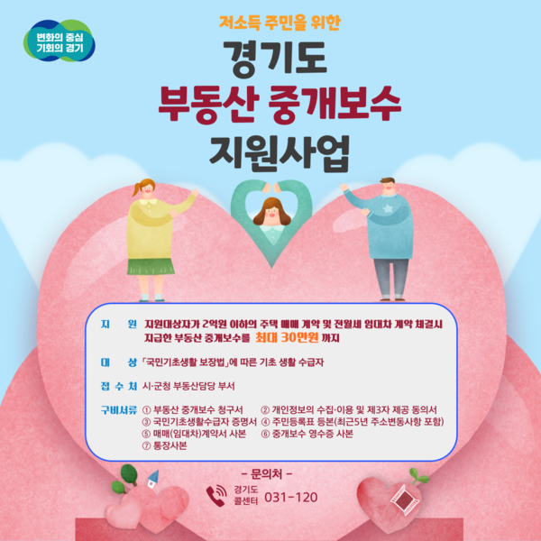 ▲ 경기도 부동산 중개보수 지원사업 안내 포스터.
