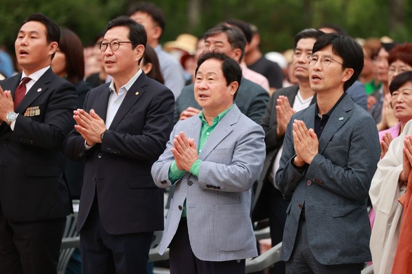 ▲ 남양주시 제21회 행복바라미 연꽃축제 기념식 개최 모습.