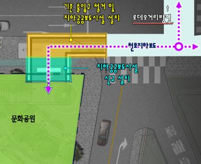▲ 지하공공보도 설치 사진.