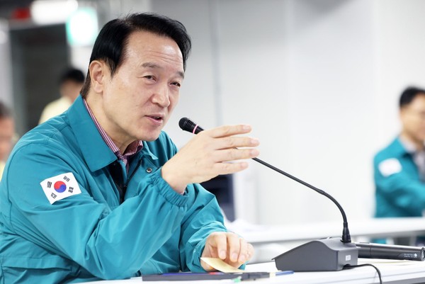 ▲ ‘2023 을지연습 최초 상황 보고’ 참석한 임태희 교육감.