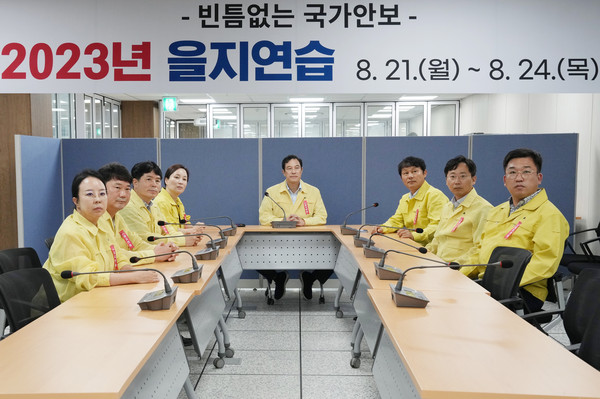 ▲ 하남시의회 8월 22일 ‘2023년 을지연습’ 훈련장 격려 방문 모습.