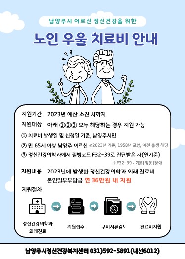 ▲ 남양주시 노인우울치료비지원 사업 안내물.