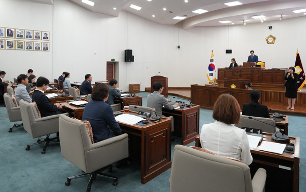 ▲ 하남시의회 제324회 제1차 본회의.