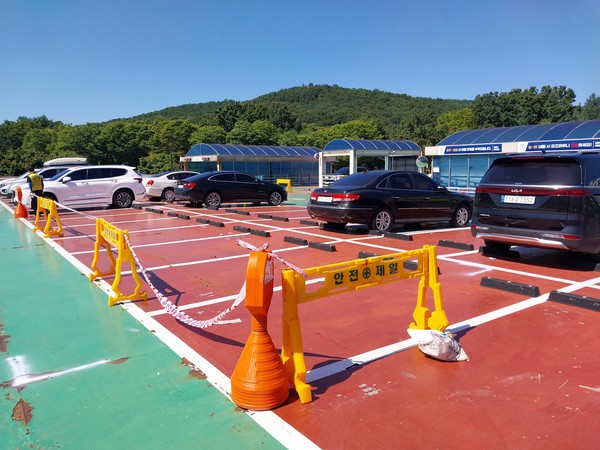 ▲ 광명도시공사 주차장 시설개선공사 실시 현장.