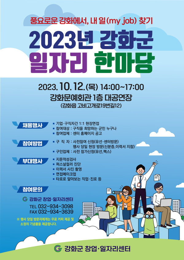 ▲ 강화군 일자리 한마당 개최 포스터.
