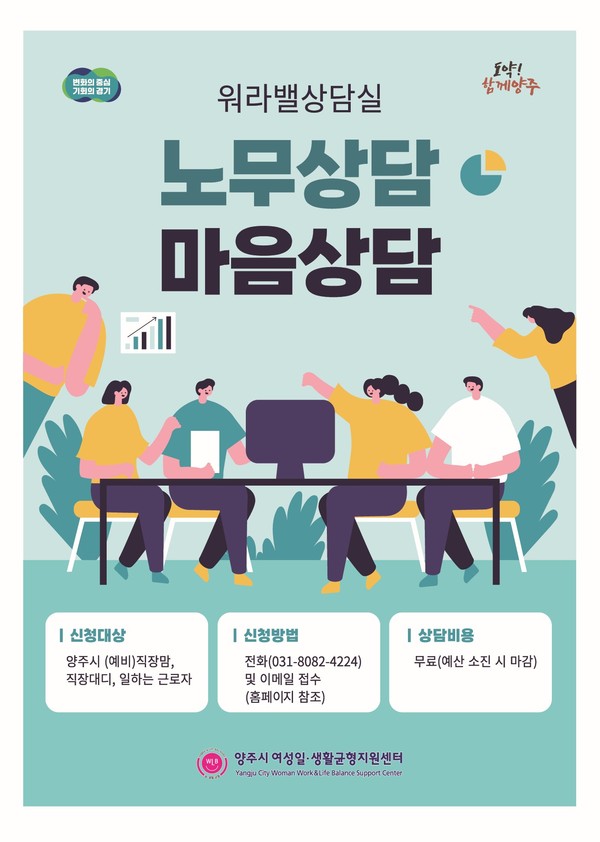 ▲ 양주시 여성일‧생활균형지원센터 워라밸 상담실 포스터.