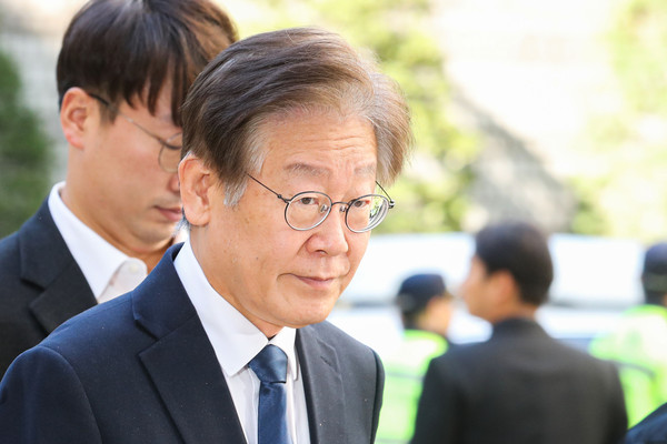 ▲ 공판 출석하는 이재명. /뉴시스