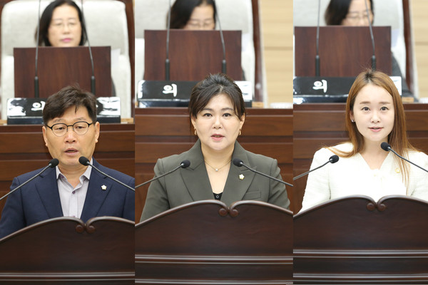 ▲ (왼쪽부터) 박용갑·김미연·김원진 의원.