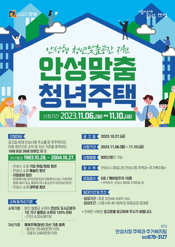 ▲ 안성맞춤 청년주택 입주자 모집 안내물.