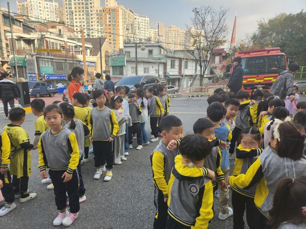 ▲ 합동 소방훈련 실시 모습.