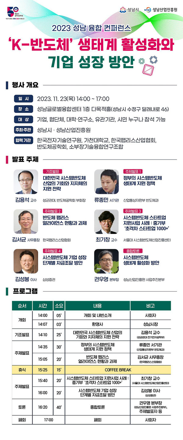 ▲ 성남융합컨퍼런스 안내물.