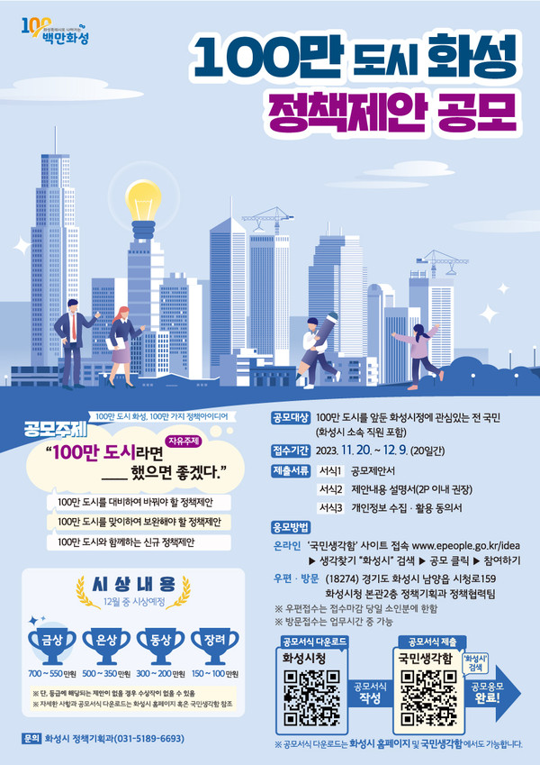 ▲ 화성시 정책제안 공모전 포스터.