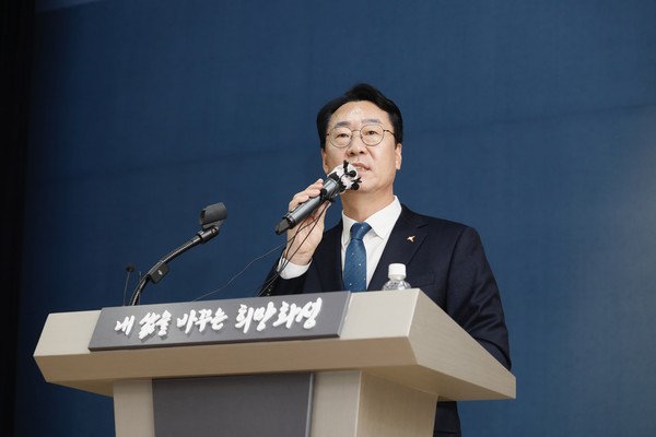 ▲ 정명근 화성시장이 시정브리핑을 진행하고 있다.